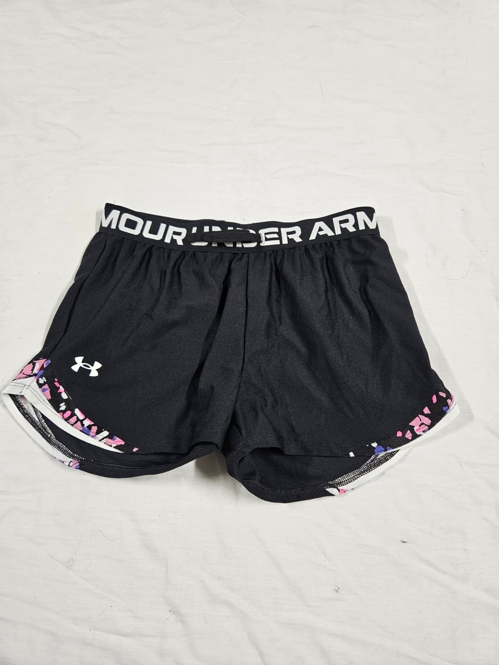 Under Armour Black Athletic Shorts with Pink Accent
